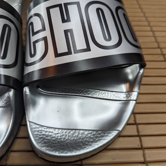 Jimmy Choo Rey/F women's sz  EU 36  US 5.5 Silver slide sandals thick footbed mo - Picture 6 of 12